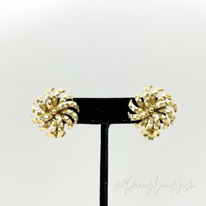 Vintage Gold Firework Cluster Clip On Earrings